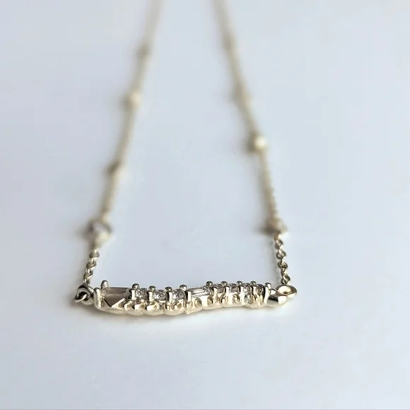 Kendra Scott Kim Centipede Crystal CZ Pendant Necklace Prism Chain Light Gold - Picture 3 of 5